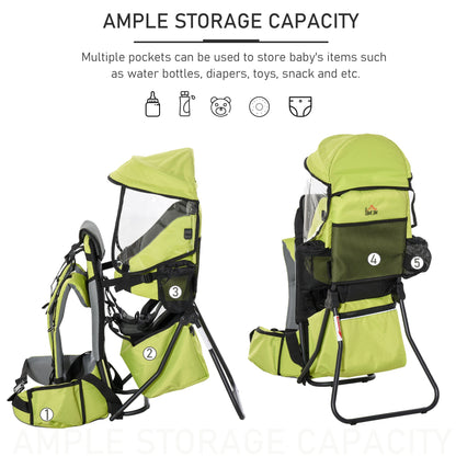 Baby Hiking Backpack Carrier Detachable Rain Cover for Toddlers  HOMCOM