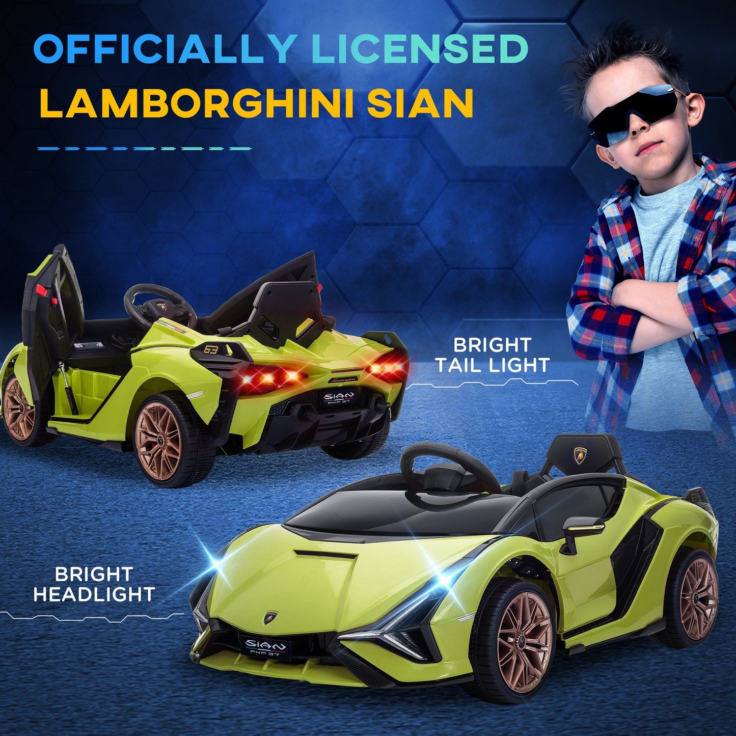 Lamborghini SIAN 12V Kids Electric Ride On Car Toy w/ Remote Control HOMCOM