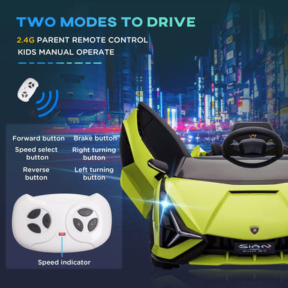 Lamborghini SIAN 12V Kids Electric Ride On Car Toy w/ Remote Control HOMCOM