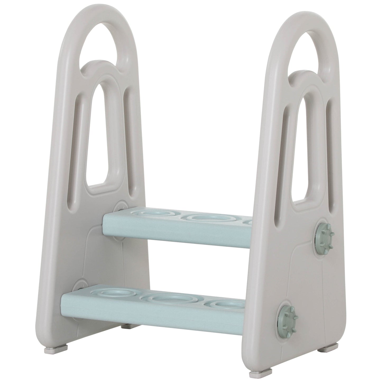 Two-Step Stool for Kids Toddlers with Handle for Toilet Potty Training HOMCOM