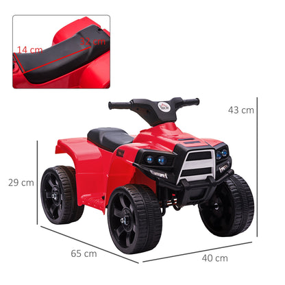 6 V Kids Ride on Cars Electric ATV for 18-36 months Toddlers Black+Red