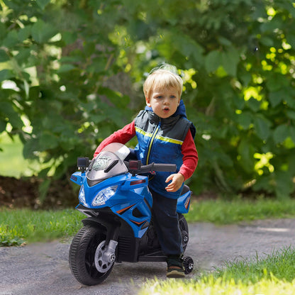 HOMCOM Kids 6V Electric Pedal Motorcycle Ride-On Toy Battery 18-36 months Blue