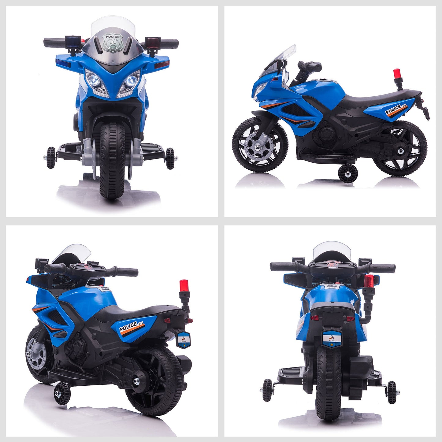 HOMCOM Kids 6V Electric Pedal Motorcycle Ride-On Toy Battery 18-36 months Blue