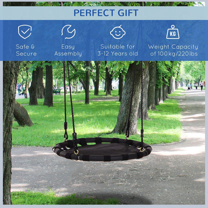 60cm Kids Hanging Tree Swing Nest Seat Metal Frame Backyard Playground