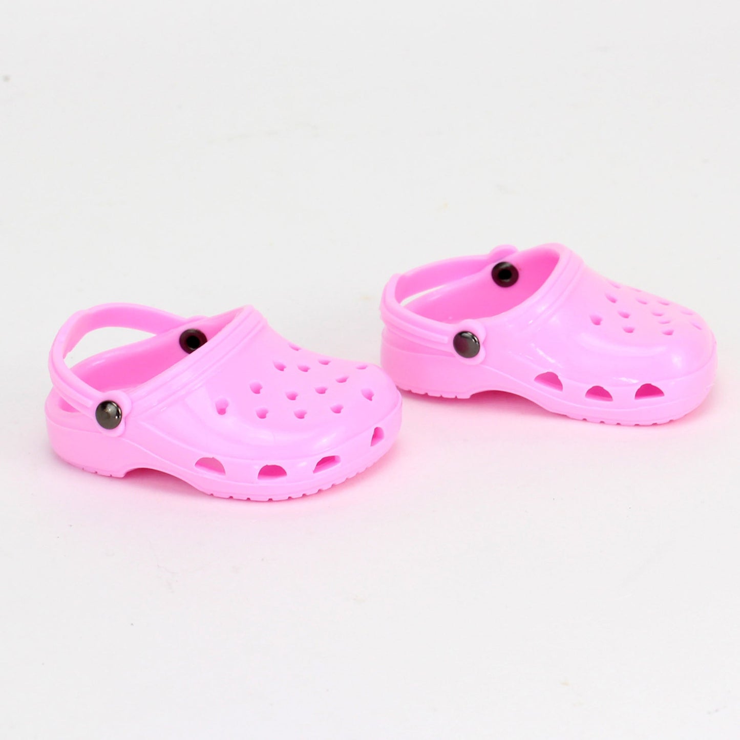 18" Baby Doll Clog Sandals with Heart Cut Outs & Heel Strap, Pink Shoes