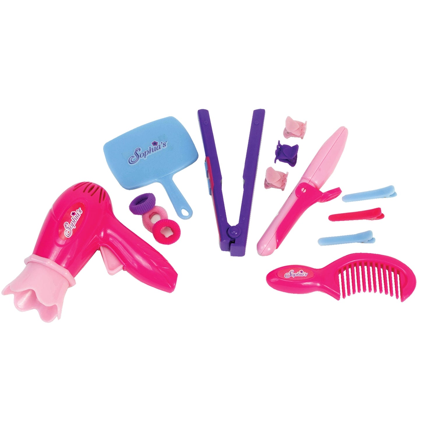 18 Inch Baby Doll 30 Piece Hair Salon Playset Toy  Brush, Hair Dryer, Mirror