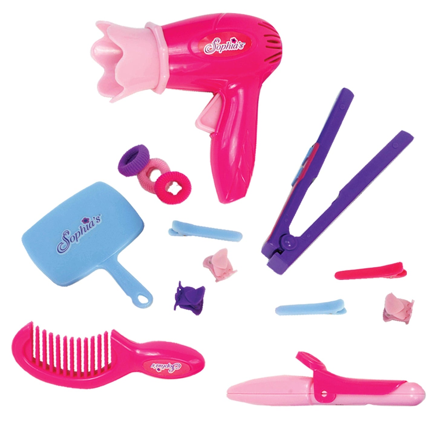 18 Inch Baby Doll 30 Piece Hair Salon Playset Toy  Brush, Hair Dryer, Mirror