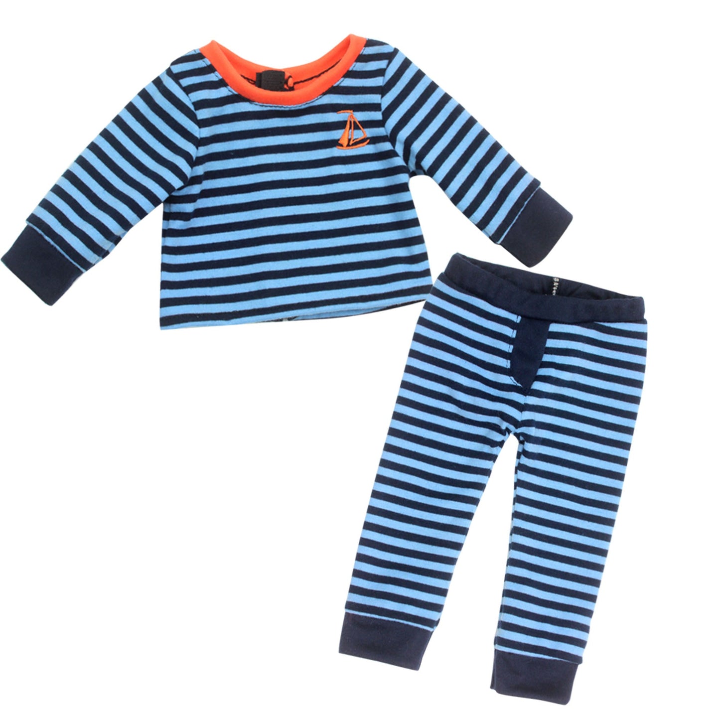 2 Piece Baby Dolls Clothes Set, 18 Inch Baby Boy Doll Blue Striped Pijama Outfit