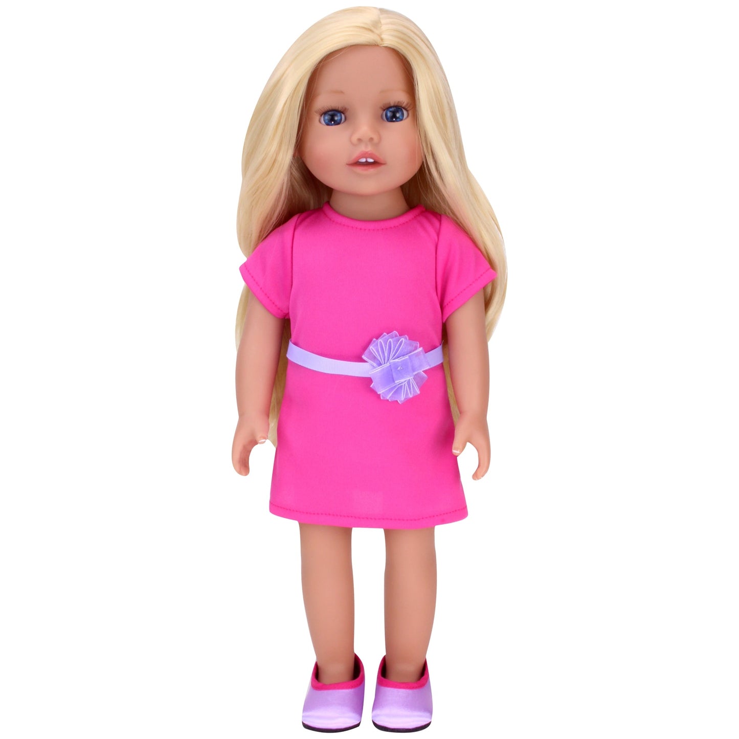 18 Inch Baby Doll "Chloe" & Pink Dress & Shoes, 18'' Doll