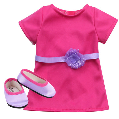 18 Inch Baby Doll "Chloe" & Pink Dress & Shoes, 18'' Doll