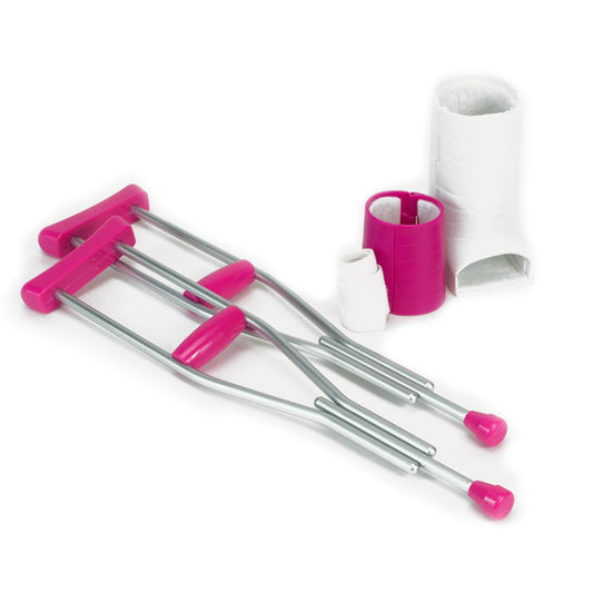 4 Pieces Cast & Crutches Accessory Set Pretend Crutches, 18" Dolls