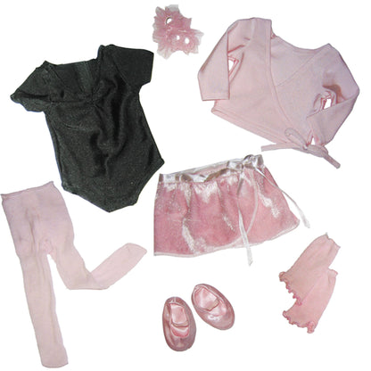 7 Piece Baby Dolls Clothes Set, 18 Inch Doll Ballerina Outfit & Ballet Shoes