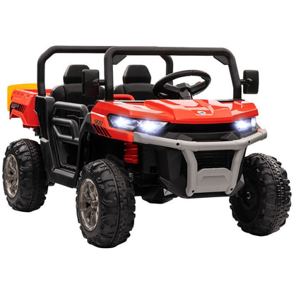 Two-Seater Kids Ride on Truck w/ Electric Bucket, Parental Remote - Red