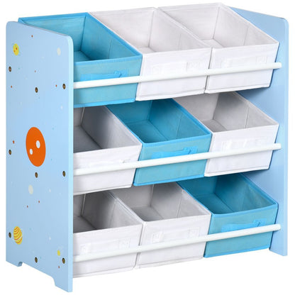 ZONEKIZ Storage Unit W/9 Removable Storage Baskets for Nursery Playroom - Blue