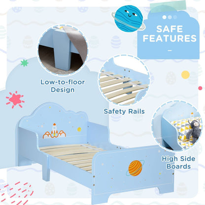 ZONEKIZ Toddler Bed w/ Space-themed Patterns, for Boy, Girls, Ages 3-6 Years