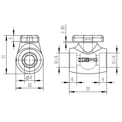 XSPC G1/4 Ball Valve - Matte Black