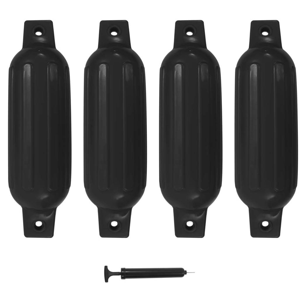 Boat Fender 4 pcs Black 41x11.5 cm PVC