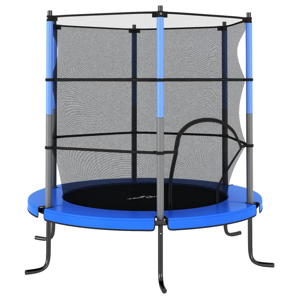 Trampoline with Safety Net Round 140x160 cm Blue