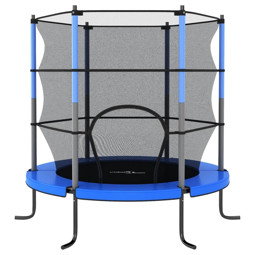 Trampoline with Safety Net Round 140x160 cm Blue