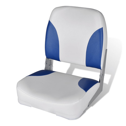 Boat Seat Foldable Backrest With Blue-white Pillow 41x36x48cm