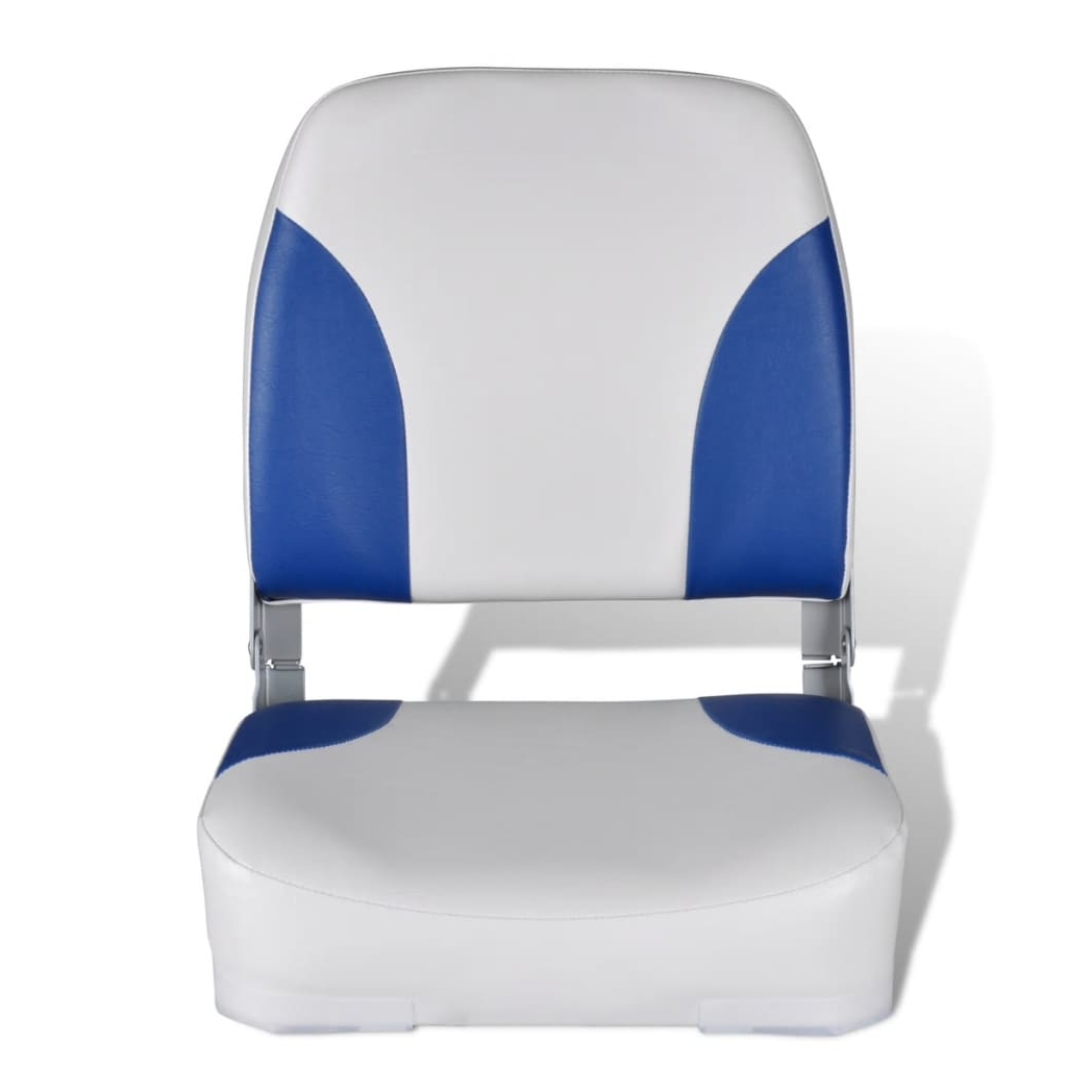 Boat Seat Foldable Backrest With Blue-white Pillow 41x36x48cm