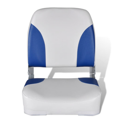 Boat Seat Foldable Backrest With Blue-white Pillow 41x36x48cm