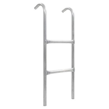 2-Step Trampoline Ladder Steel Silver 72 cm