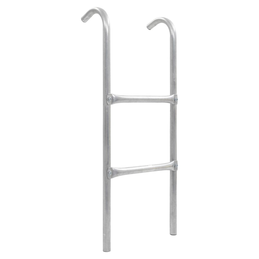 2-Step Trampoline Ladder Steel Silver 72 cm