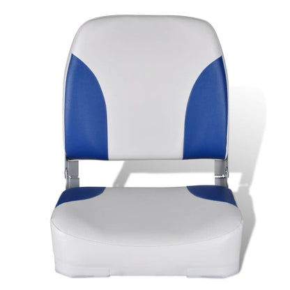 Boat Seat Foldable Backrest With Blue-white Pillow 41x36x48cm