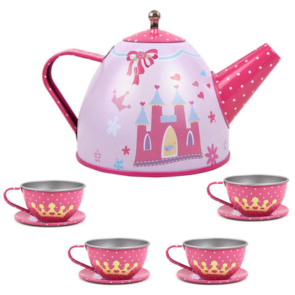 SOKA Fairy Tale 18 Pcs Metal Tea Set & Carry Case Toy for Kids Children