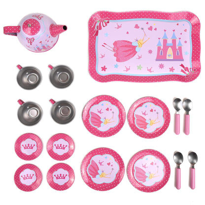 SOKA Fairy Tale 18 Pcs Metal Tea Set & Carry Case Toy for Kids Children