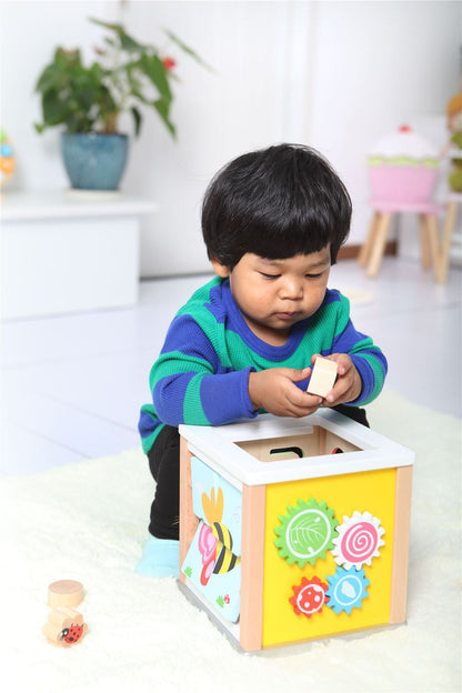 Lelin Wooden Nature Activity Cube Beads Wire Maze Creative Educational Game