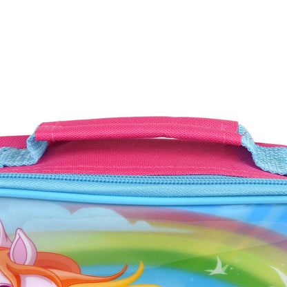 UNICORNS Characters Insulated Pink Rectangular Lunch Bag for Kids 26 x 21 x 7 cm