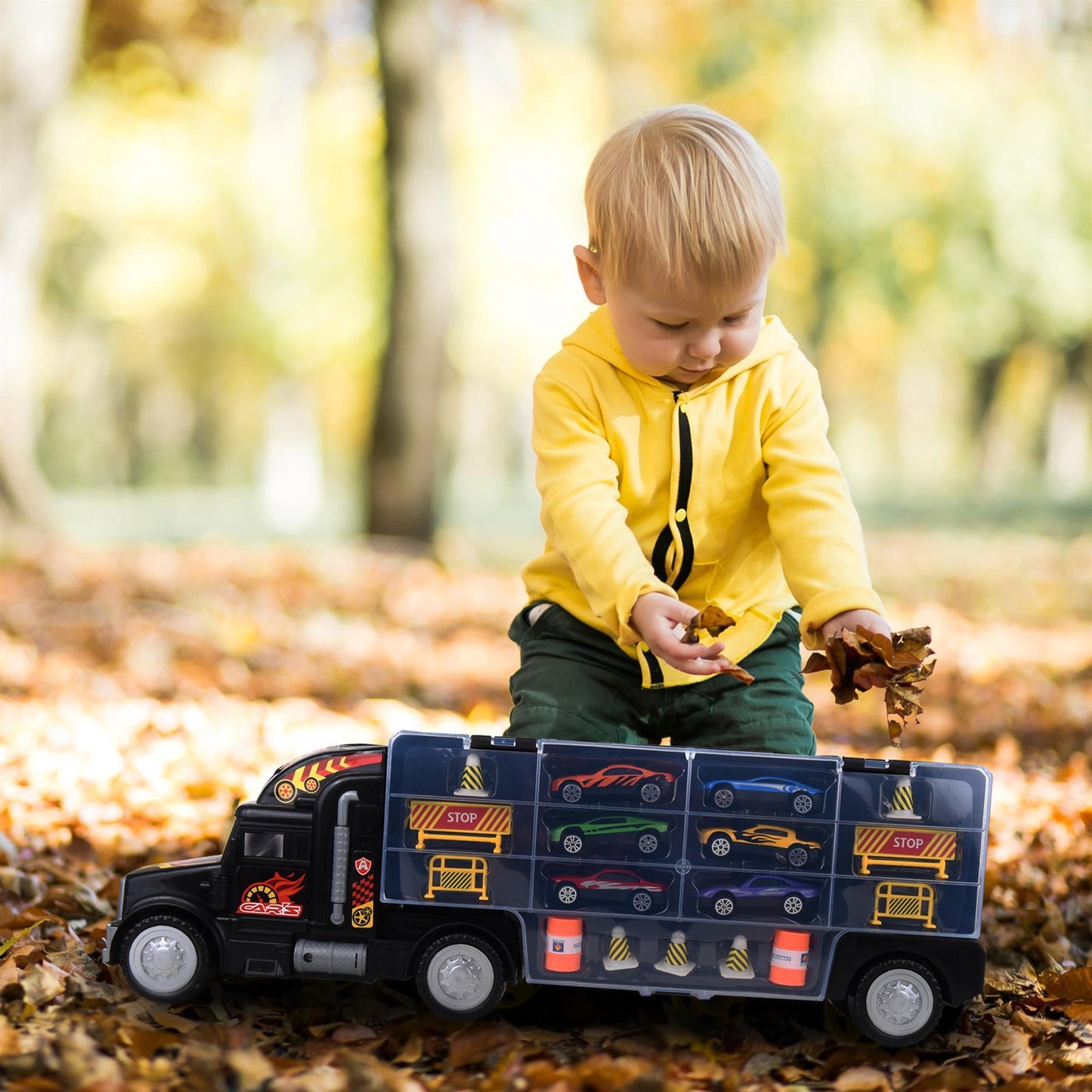 Soka Transport Carrier Truck Toy with 6 Colourful Mini Cars for Boys and Girls