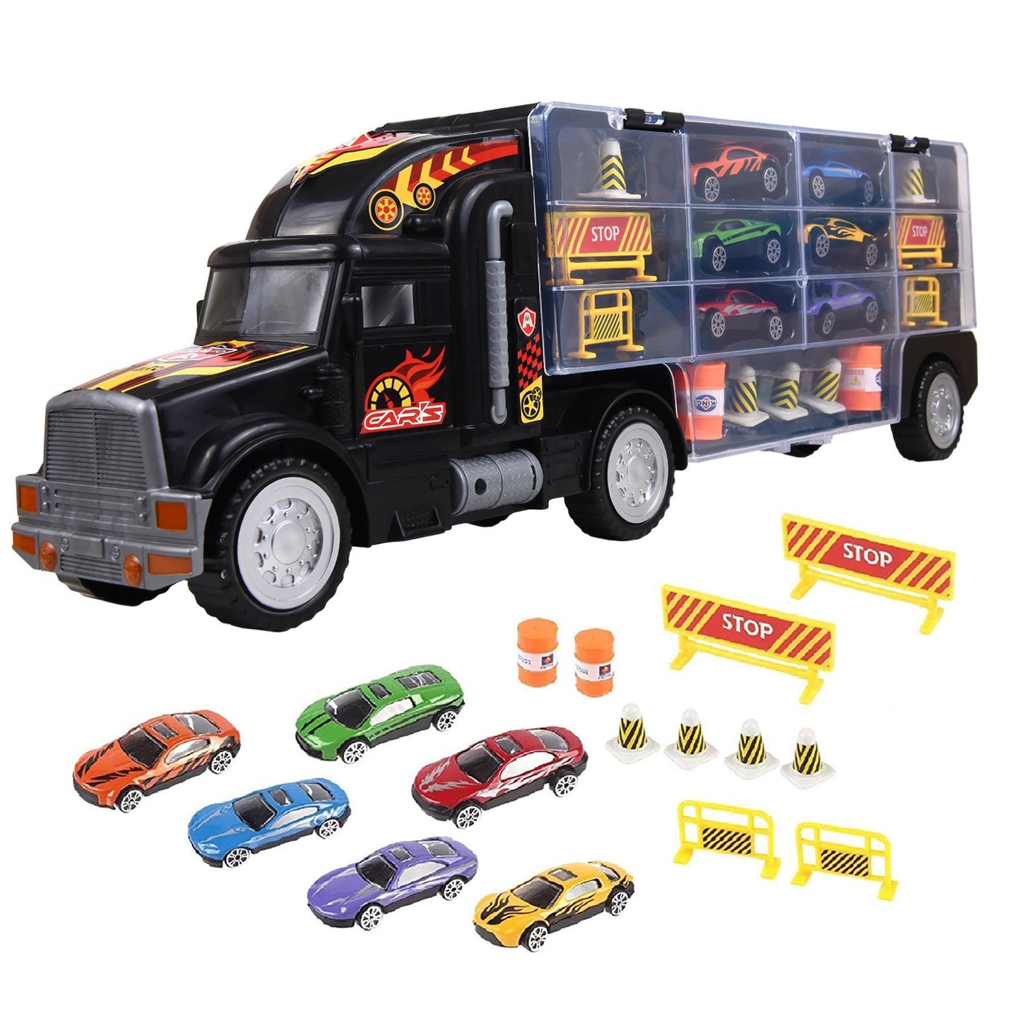 Soka Transport Carrier Truck Toy with 6 Colourful Mini Cars for Boys and Girls