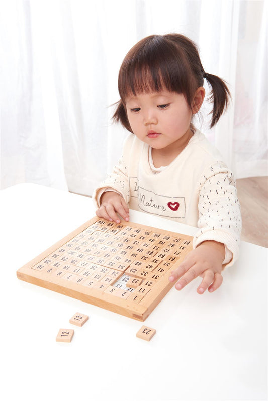 LELIN Wooden Hundred Board Game  - 1 To 100 Consecutive Numbers Montessori Maths