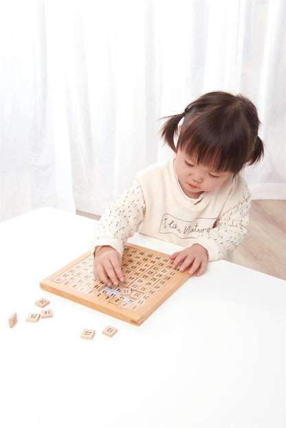 LELIN Wooden Hundred Board Game  - 1 To 100 Consecutive Numbers Montessori Maths