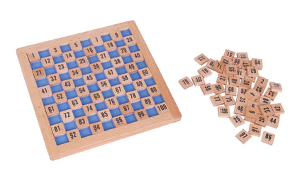 LELIN Wooden Hundred Board Game  - 1 To 100 Consecutive Numbers Montessori Maths