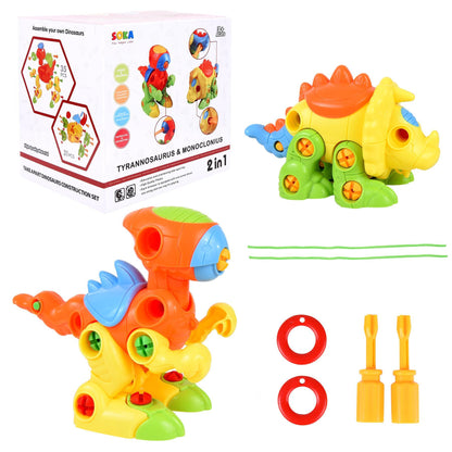 Soka Assemble Your Own Dinosaurs Toy Construction Set - Orange and Yellow