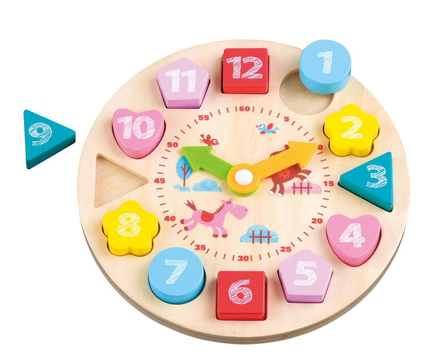 Lelin Learning Clock Teaching Hours Animals Educational Toy For Toddlers Kids