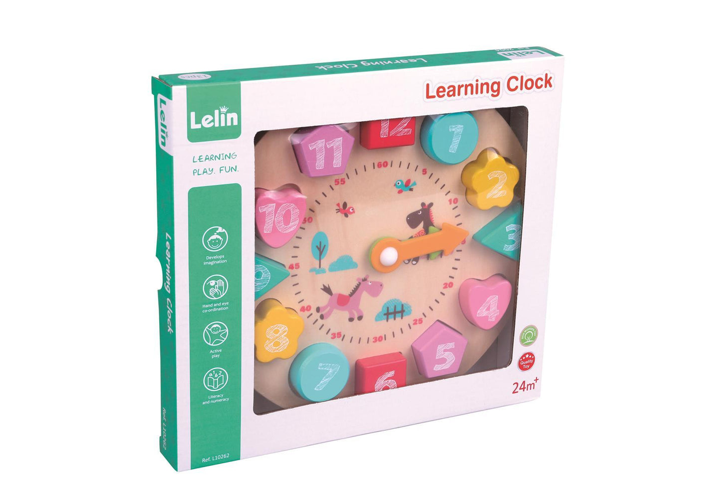 Lelin Learning Clock Teaching Hours Animals Educational Toy For Toddlers Kids