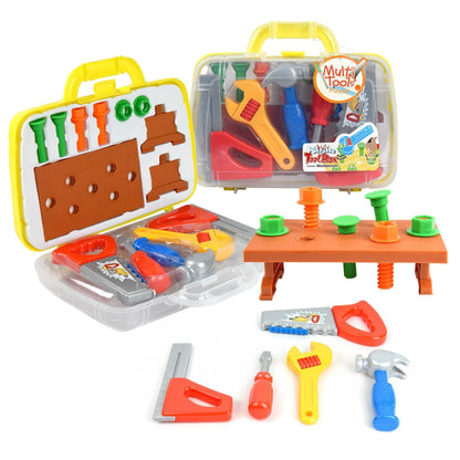 2 Pack 13 Piece Childrens Kids DIY Portable Tool Set Carry Case Play Set Toy