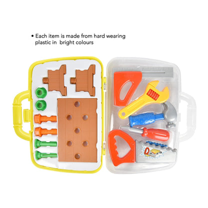 2 Pack 13 Piece Childrens Kids DIY Portable Tool Set Carry Case Play Set Toy