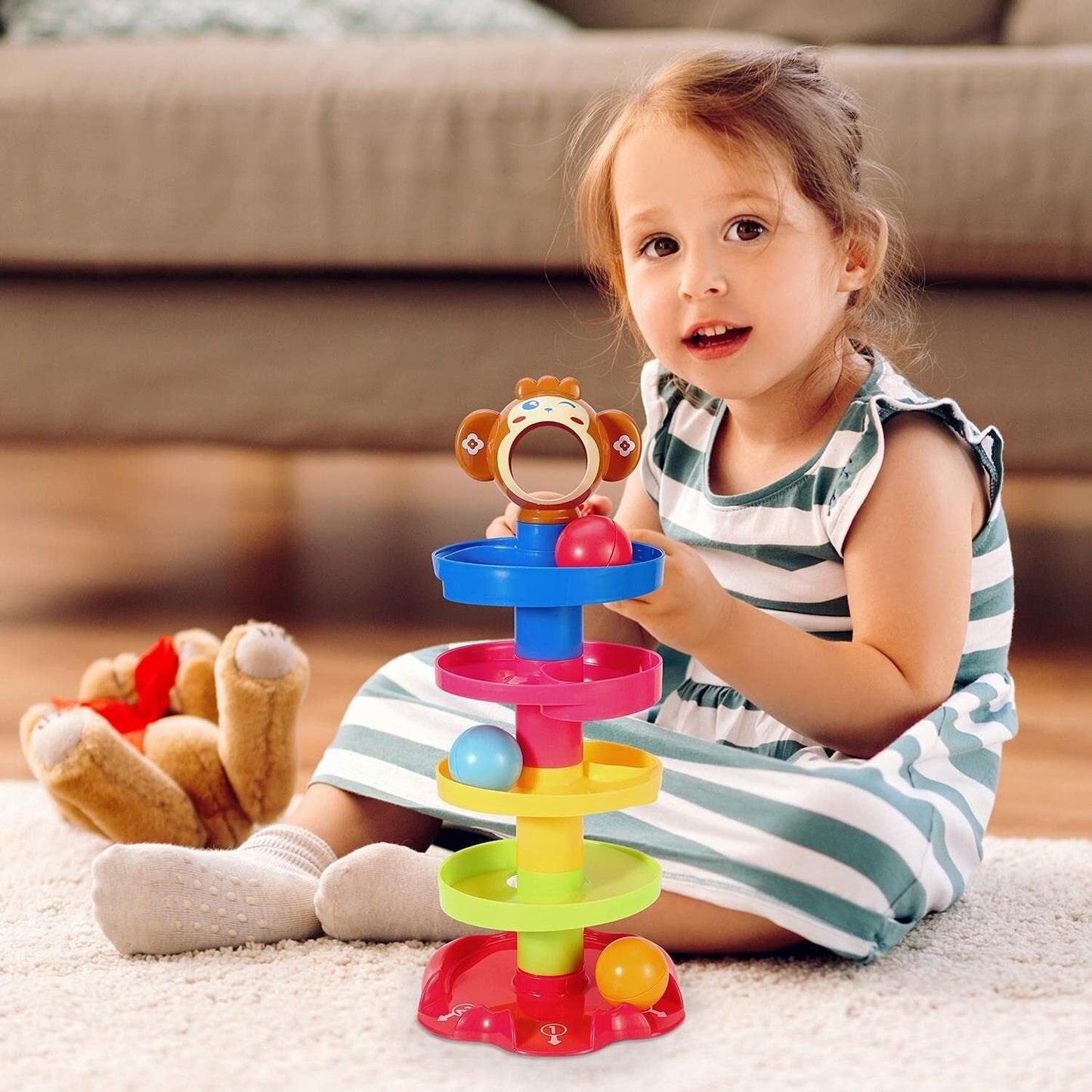 SOKA Drop and Go Ball Ramp 5 Layer Swirling Tower Baby Early Educational Toy