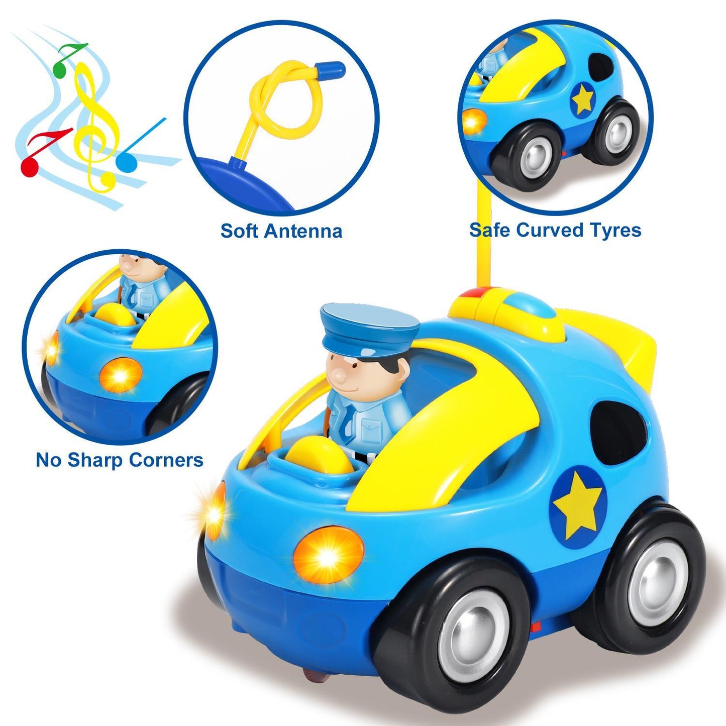 SOKA My First Remote Controlled Car for Toddlers with Light and Sound Toy Car