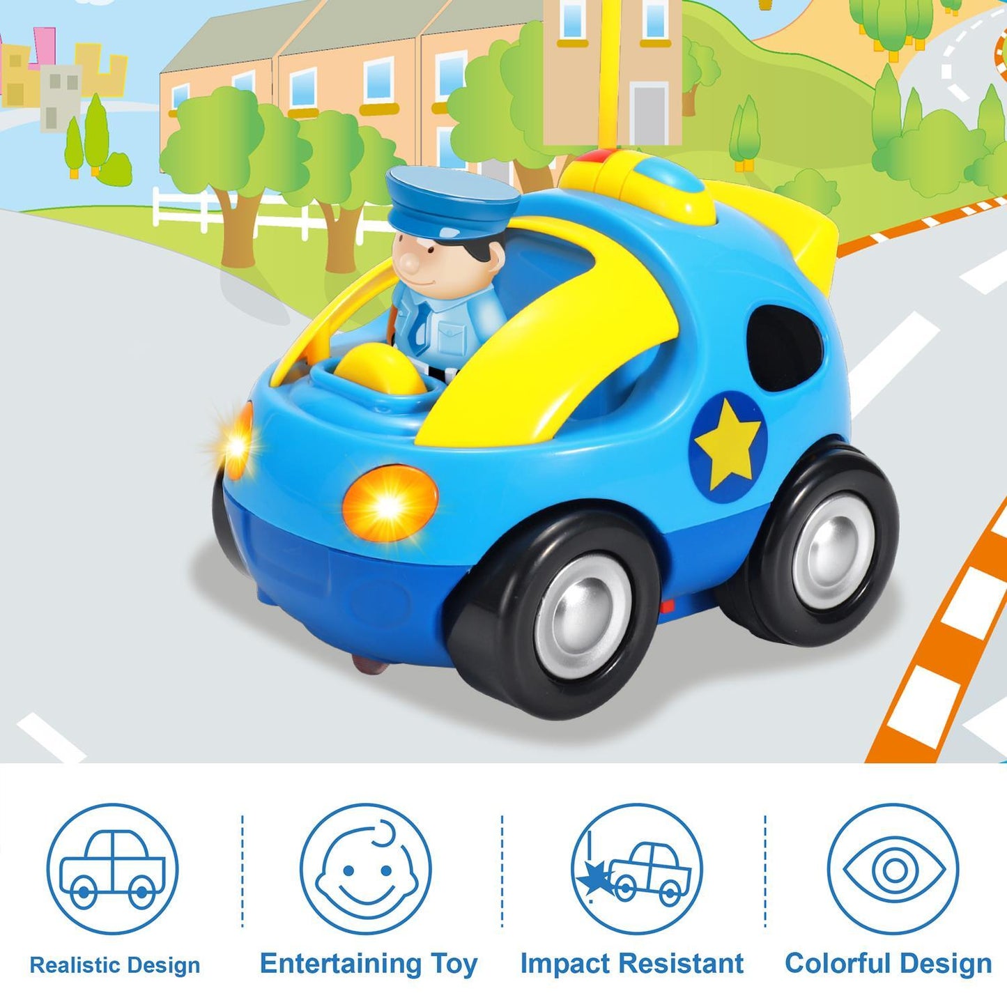 SOKA My First Remote Controlled Car for Toddlers with Light and Sound Toy Car