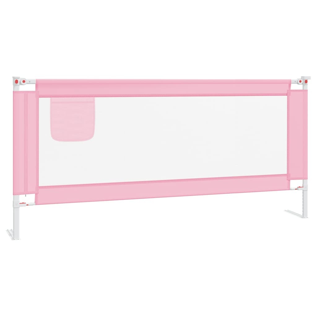 Toddler Safety Bed Rail Pink 200x25 cm Fabric