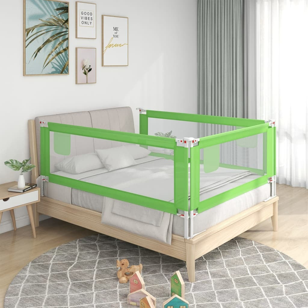 Toddler Safety Bed Rail Green 180x25 cm Fabric