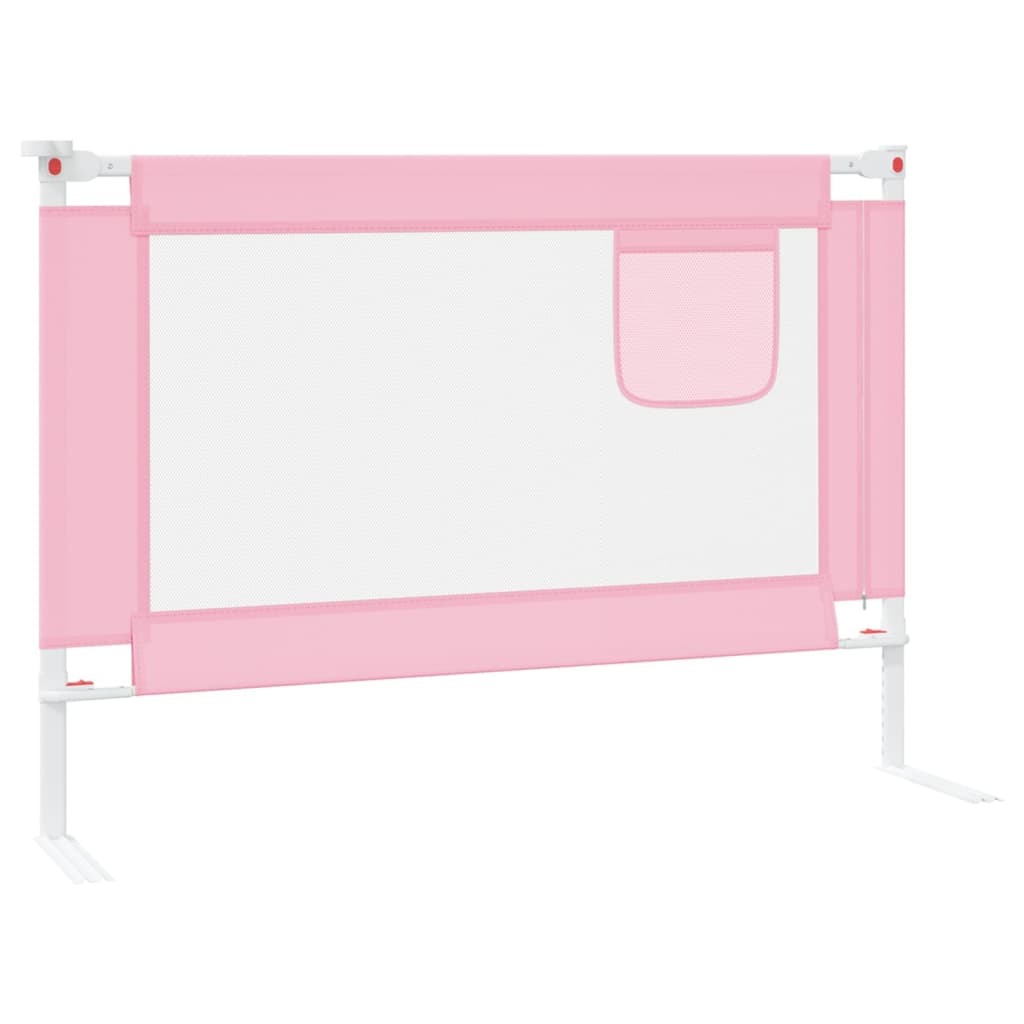 Toddler Safety Bed Rail Pink 90x25 cm Fabric