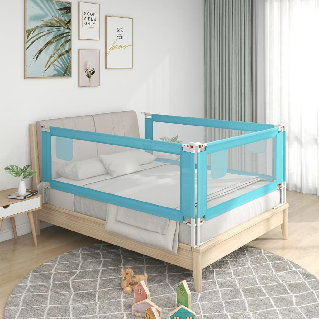 Toddler Safety Bed Rail Blue 90x25 cm Fabric